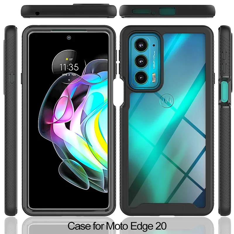COVER PER MOTOROLA MOTO EDGE 20 PRO 5G CON FIORI - TRASPARENTE CON VETRO TEMPERATO IN OMAGGIO - ROSA