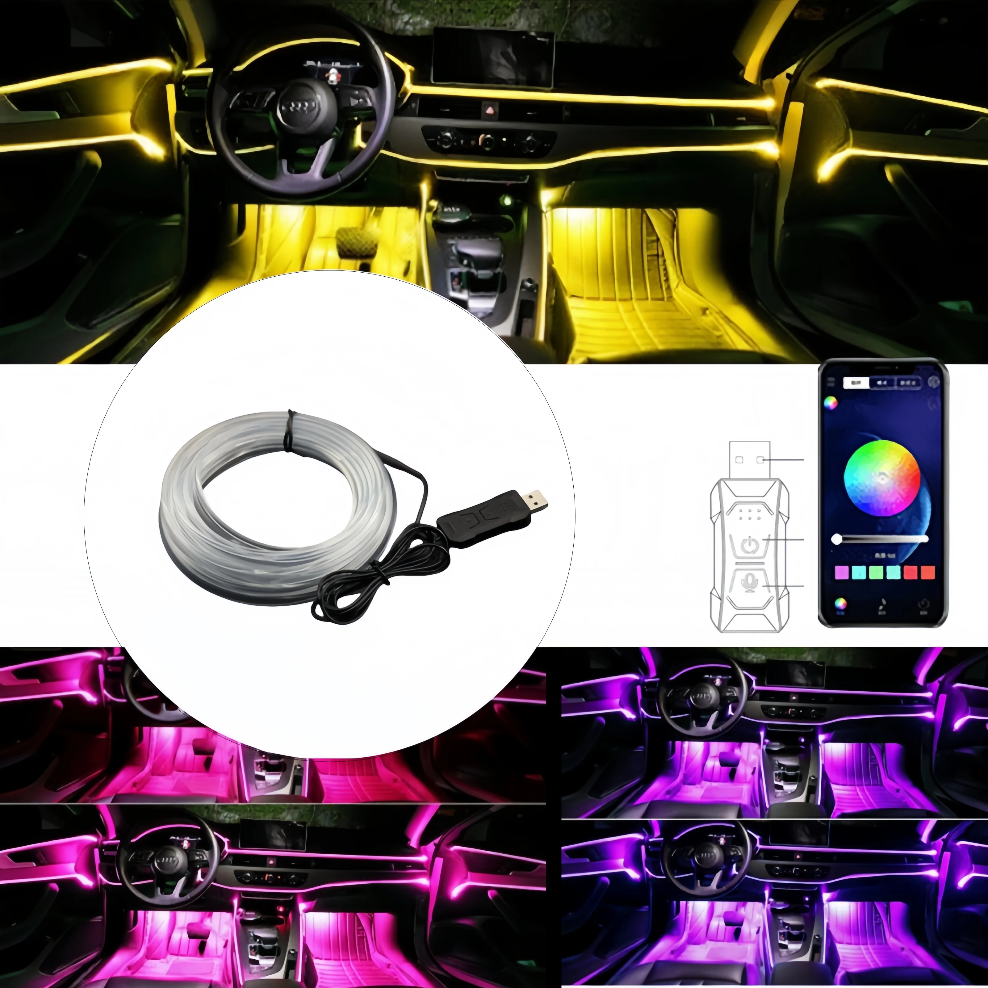 RGB Car Interior Light Strip 1