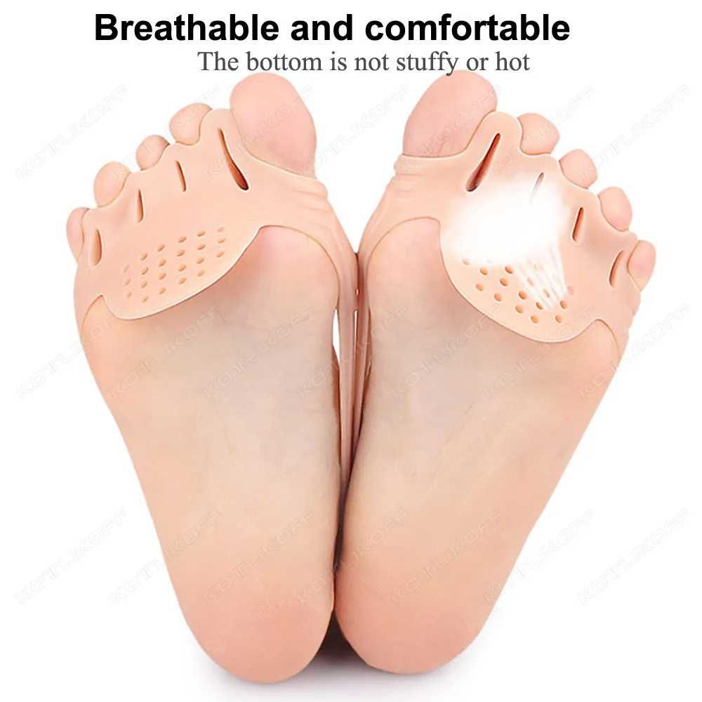 5 Holes Toe Splitter Forefoot Pads Pain Relief Overlapping Toe Separator Breathable Separators Straightener Foot Care Tools