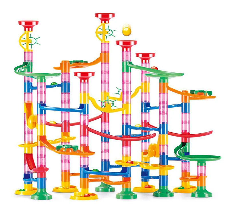 

Marble Run Race Track Building Blocks Kids 3D Maze Ball Roll Toy DIY Marble Run Race Coaster Set 80/105/109/133pc Christmas Gi