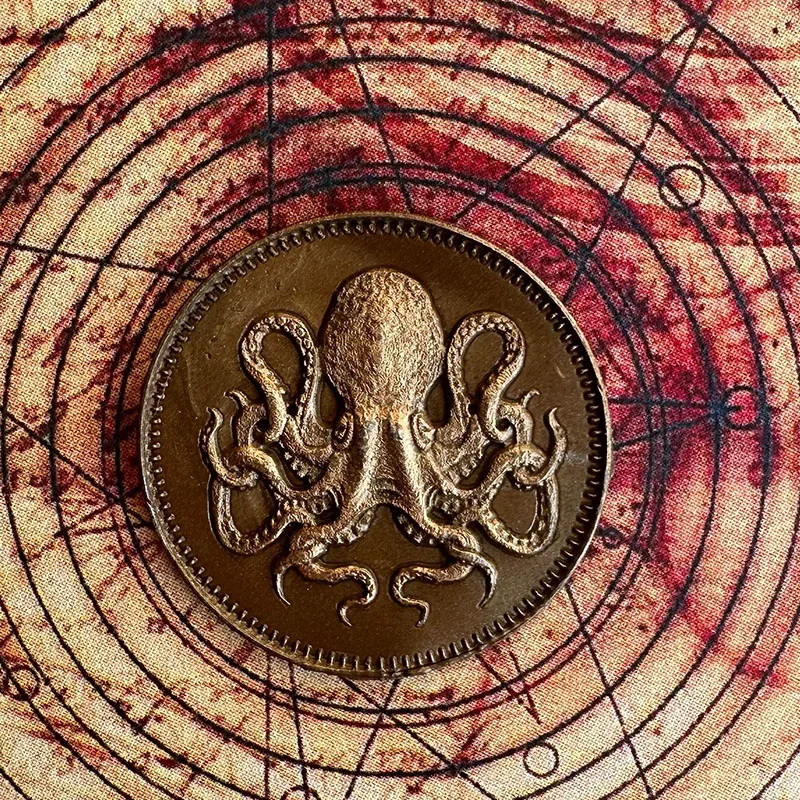New Wax Seal Stamp Brass Head Laser Embossing Special-Shaped 3d Octopus Relief Wax Seal Stamp For Wedding Invitation Envelope