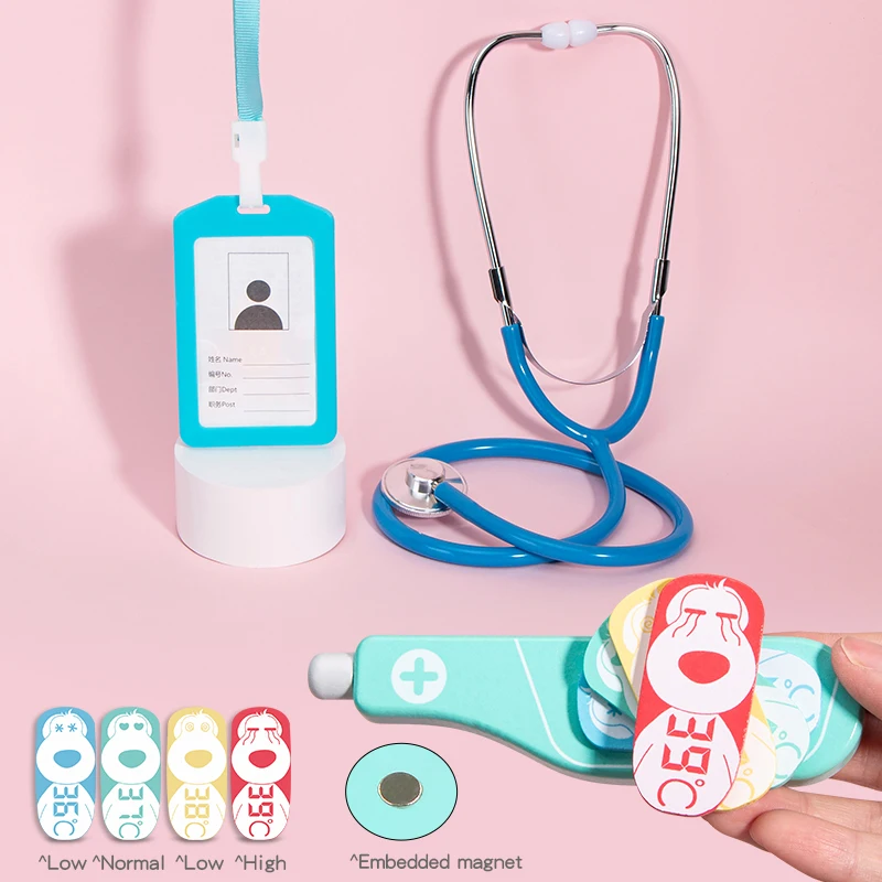 Wooden Toy Pretend Play Doctor Toys Dentist Set Simulation Teeth Check Toy Cosplay Doctor Game for Children Girl Boy