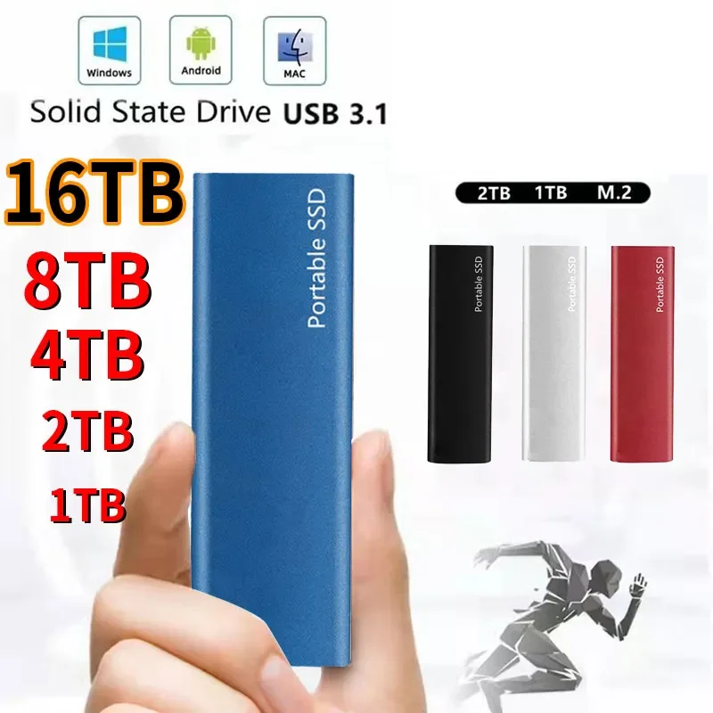 

Original SSD 1TB External Hard Disk 2TB Solid-state Drive USB 3.1 Interface High-Speed Hard Drive for Laptop/Desktop/Mac/Phone