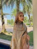 Women National Style Flower Pattern Scarf Jacquard Pashmina Cashmere Tassel Classic Shawl Coldproof Warm Neck Protection 1