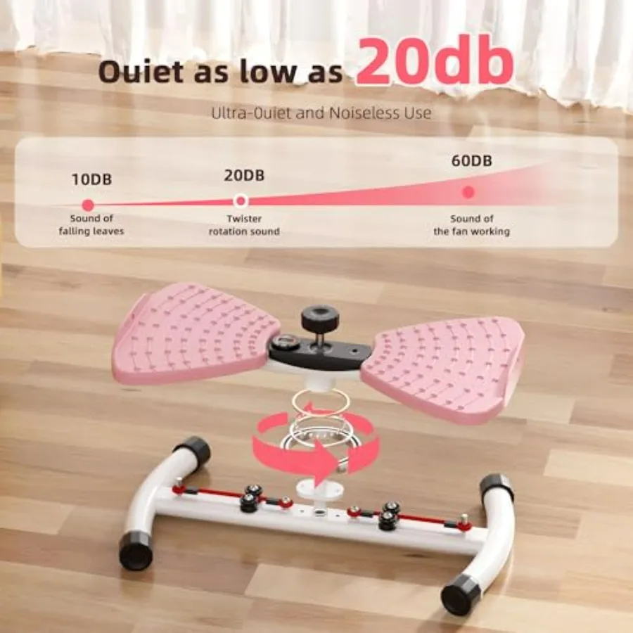 Waist Twister Ab Machine, 300 lbs Weight Capacity Anti-Slip Twist Board, Noiseless Exercise Equipment with Digital Display for T