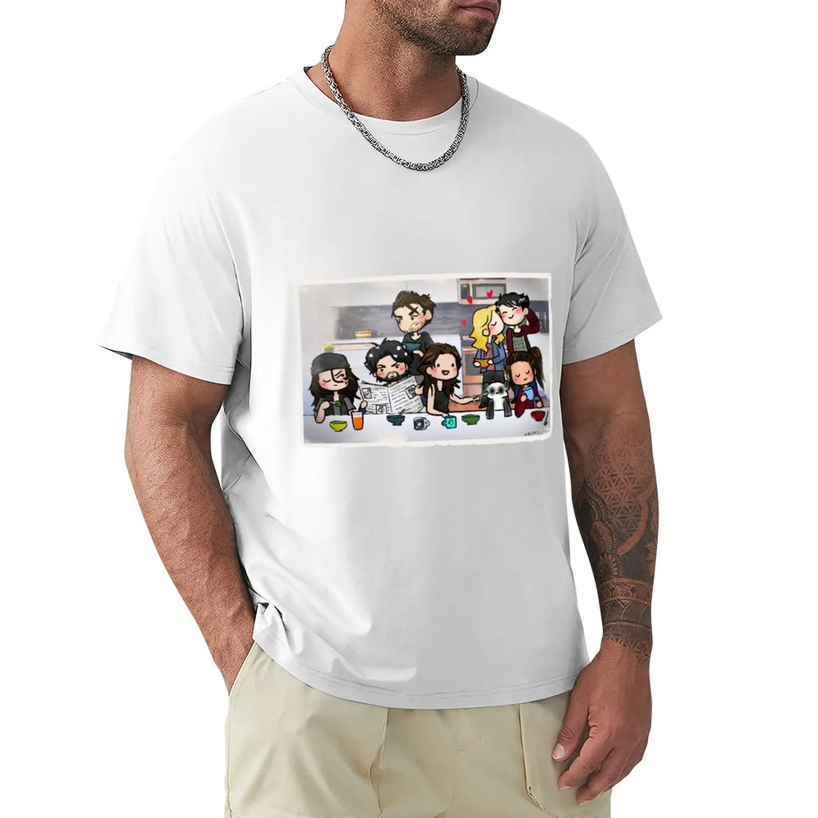 

Breakfast with Spacekru T-Shirt plus size t shirts Aesthetic clothing shirts graphic tees Anime t-shirt t shirts men