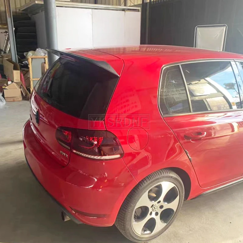 Car Rear Wing Spoiler ABS Car Rear Roof Spoiler Window Trunk Wings for Volkswagen VW Golf 6 VI MK6 GTI R20 2010-2013 R Style