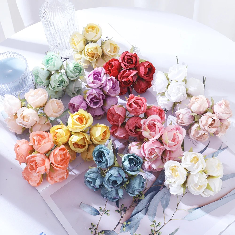 120 Pcs Mini Faux Flowers for Crafts, Heads Artificial Small Fabric Silk  Daisy Peony Decorations Garland DIY Wreath Accessories for Wedding Home  Party