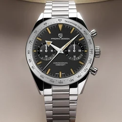 PAGANI DESIGN New 1957 Retro Luminous Moon Watch men Quartz speed Sport Chronograph AR Sapphire mirror VK64 Steel Men's Watches