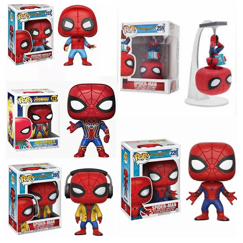 thumbnail image 4 of FUNKO POP Marvel Spider-Man Homecoming 220# 287# 259# 399# Figuras de acción de PVC Figuras de vinilo coleccionables Juguetes para niños, 4 of 5