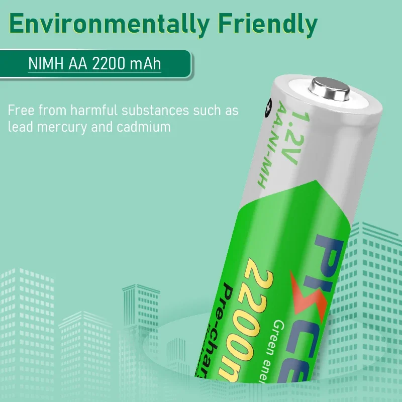 Rechargeable nickel metal hydride batteries 1-16PC PKCELL NIMH 2200mAh AA Rechargeble Batteries 1.2V for Digital Camera Portable Video Toy