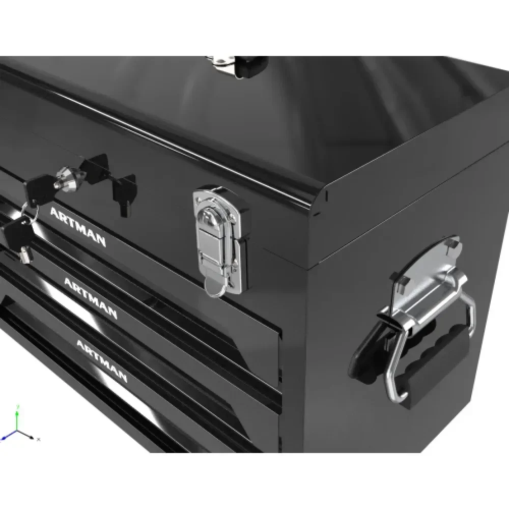Mechanics Tool Set, Steel 3-Drawer Toolbox with Comprehensive Tool Set, Portable Repair Hand Tool Kit Set, Black Tools Cabinet 2