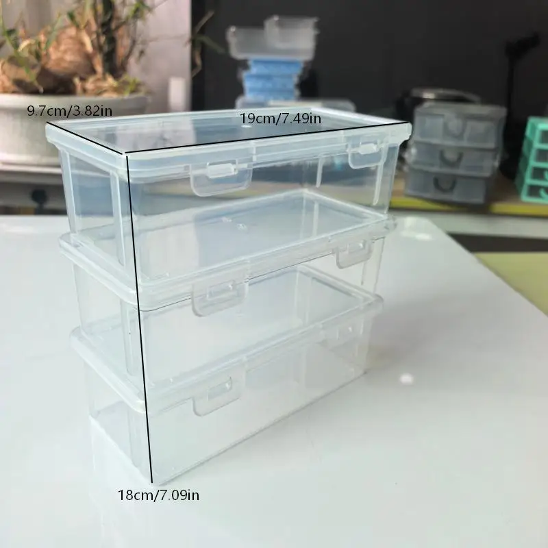 2/3/4/5pcs 투명 연필 상자 대용량 플라스틱 정리함 학교용 보관 상자 대량 쌓을 수 있는 디자인 사무용품