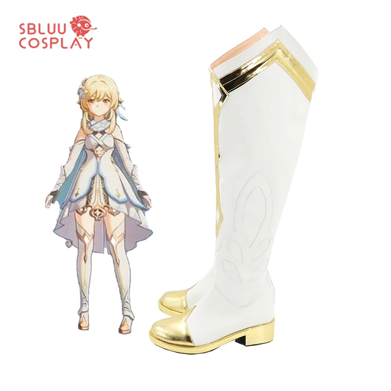 Genshin Impact Traveller Lumine Cosplay Shoes Made Boots Halloween Carnival cosplay shoes