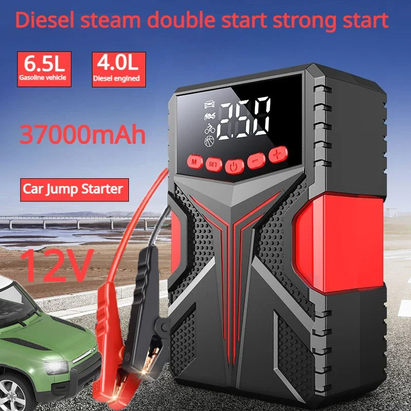 New 12V Automotive Battery Charger 37000mAh Car Jump Starter Device Auto Booster Power Bank Charging System And Start Operating