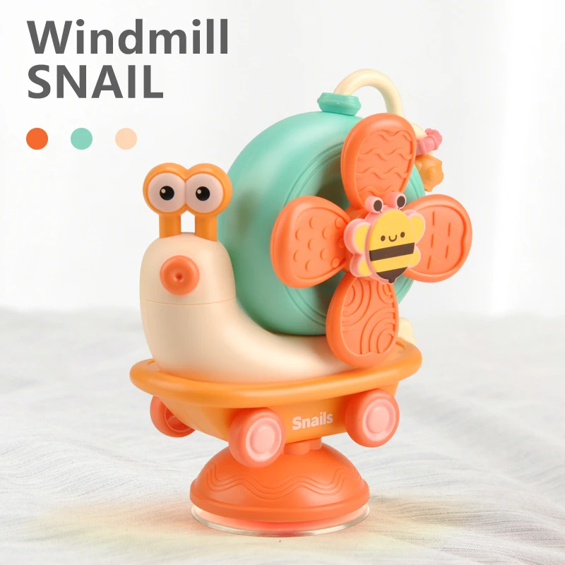 Sinknap 1 Set Bee Windmill Détachable Construire de multiples compétences  avec ventouse Divertissement Alimentation de bébé amadouer escargot Spin  Toy Approvisionnement en tout-petits