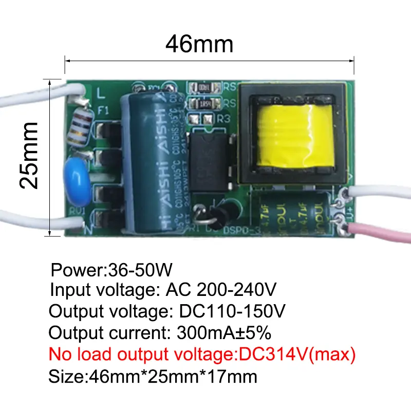 8-24w 18-36w 36-50w LED Driver Transformer power supply Adapter 280mA-300mA LED Non-Isolated  Constant Current Driver Power Unit - Image 4