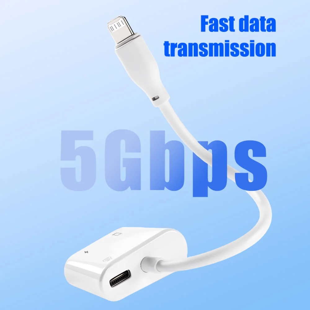 라이트닝-네트워크 카드 RJ45 라이트닝 3 in 1 어댑터 (아이폰 14, 13, 12, 11 Pro용) 이더넷 충전 데이터 전송 어댑터
