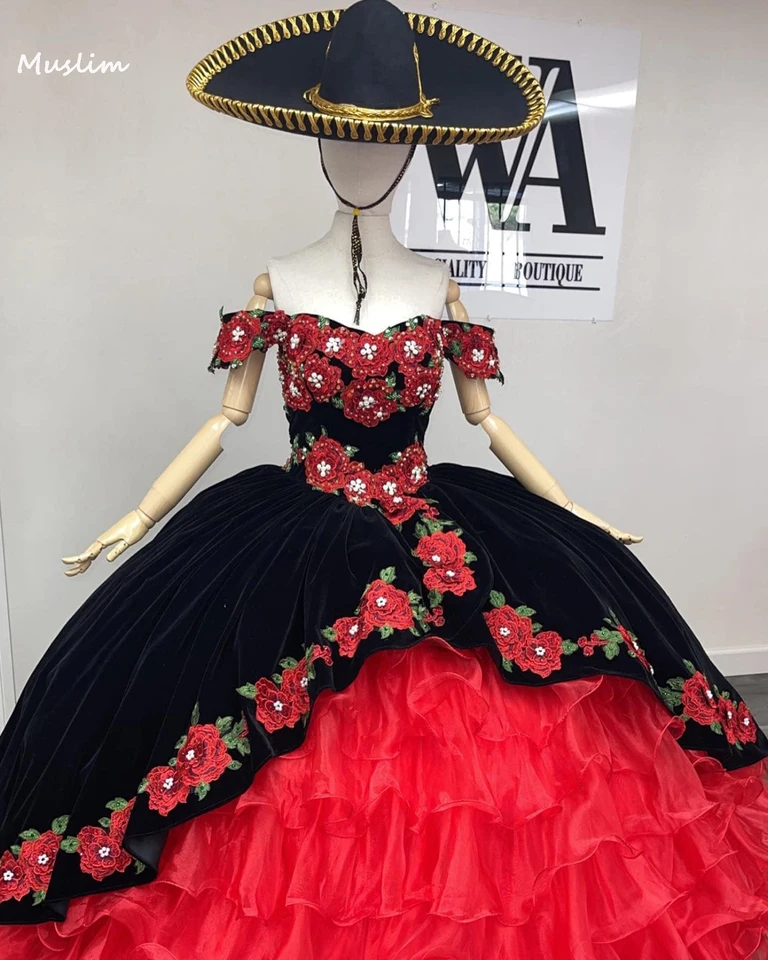 green emerald velvet dress Vestido Aurora Embroidered Formal Mexican Dress – Fiesta Latina Artisanal  Boutique