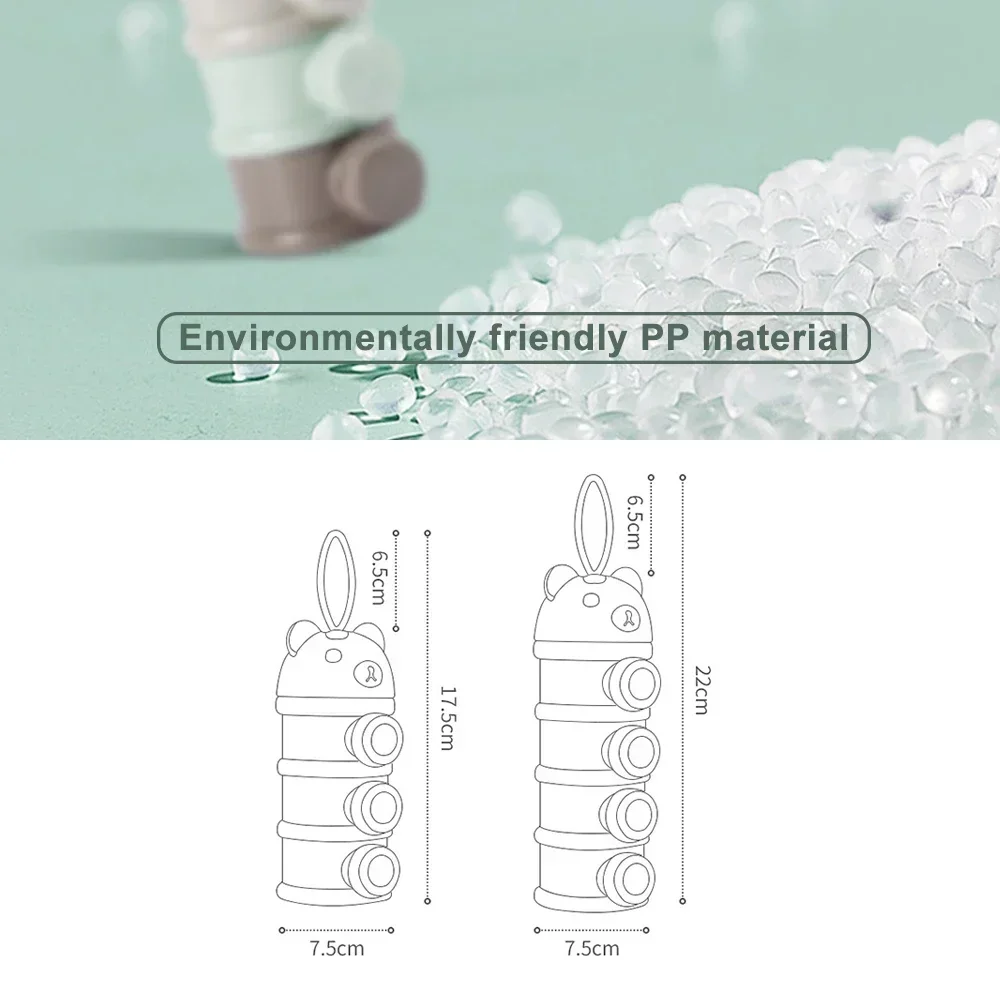 4 Grid Portable Baby Milk Powder Dispenser