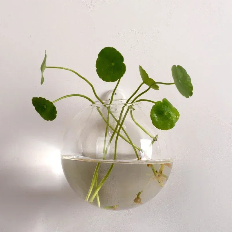 Hydroponic Glass Vase Wall Hanging Terrarium Transparent Flower Vase Fish Tank Aquarium Container Flower Pot Home Decor fish aquarium