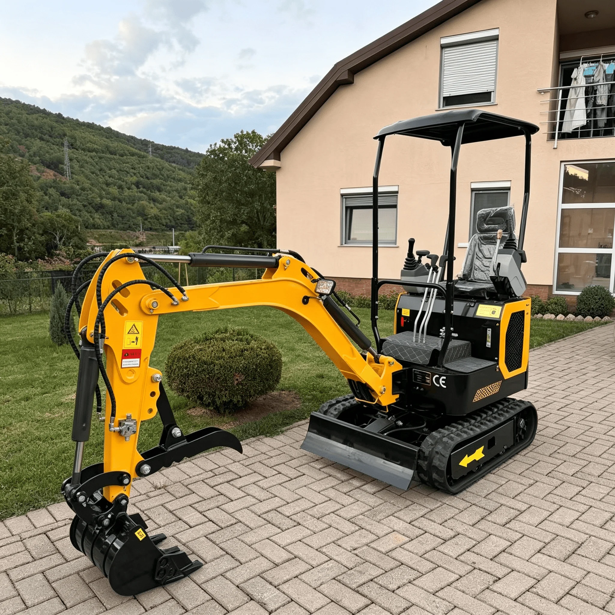 Mini-Bagger 1 Tonne Kompakter Raupenbagger Hydraulische Mikro-Baggermaschine CE EPA Euro 5 Maßgefertigt für den Garten