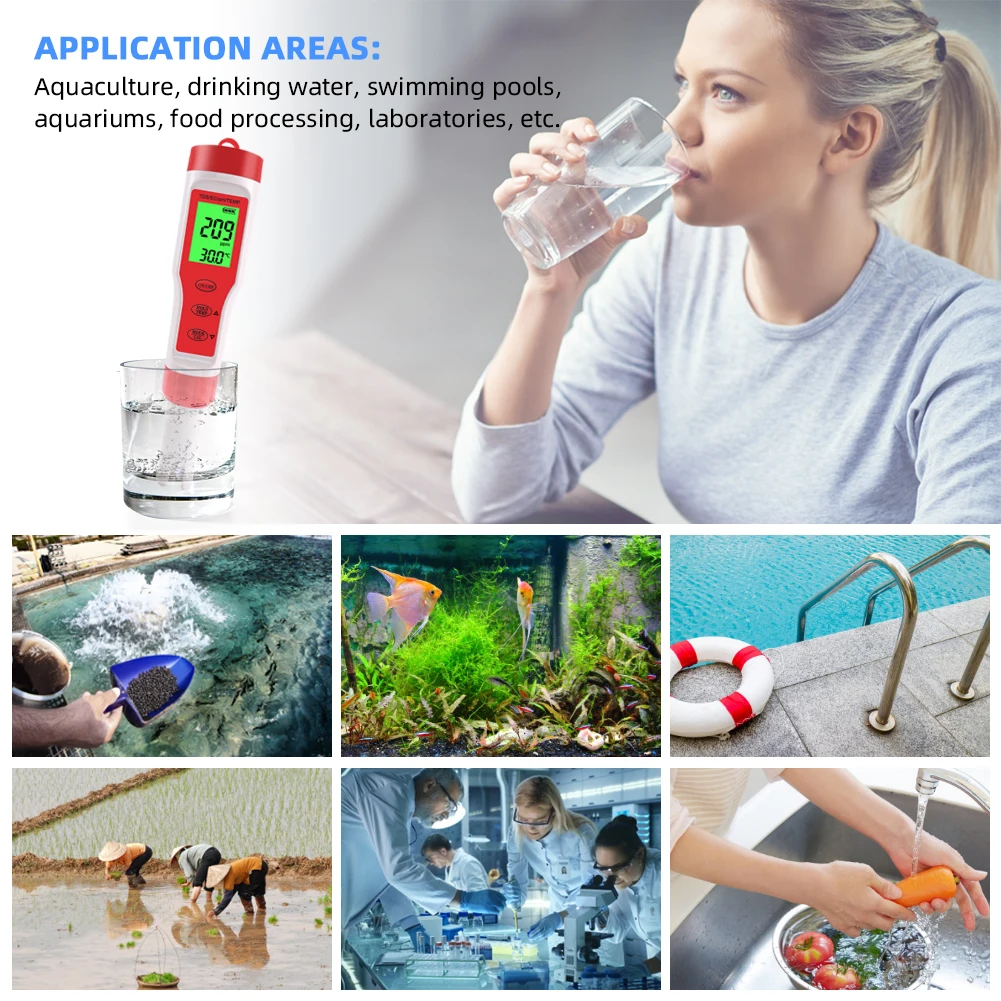 4 IN 1 PH TDS EC Temp Meter Digital Water Quality Tester 0.01 High Precision Aqu