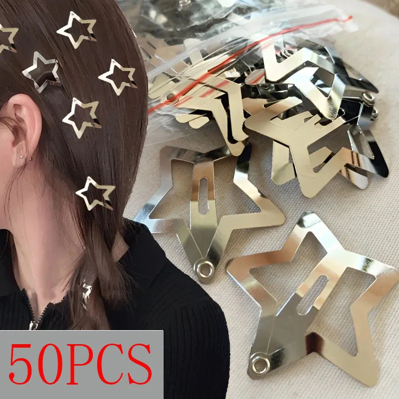 2/20/50pcs Silver Star Hair Clips for Girls Filigree Star Metal Snap Clip Hairpins Barrettes Hair Jewelry Nickle Free Lead Free mini jewelry melting furnace 2kg 3kg 4kg 5kg 6kg gold aluminum copper lead silver real induction melt ovan furnacer