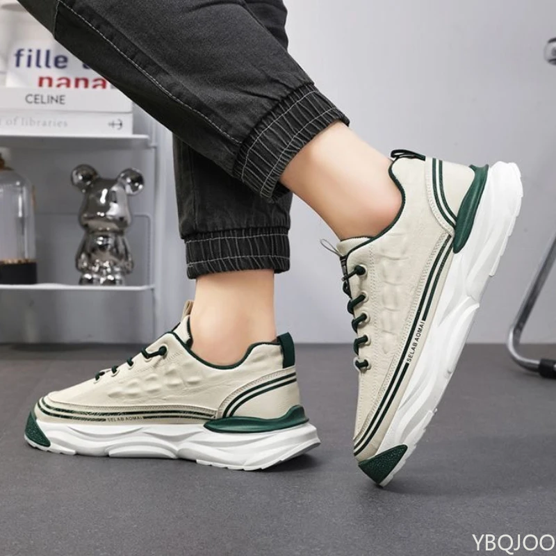 Large Size Spring and Autumn New Thick Sole Height Increasing Casual Men's Shoes Niche Trend Versatile Flat Sports Men's Shoes