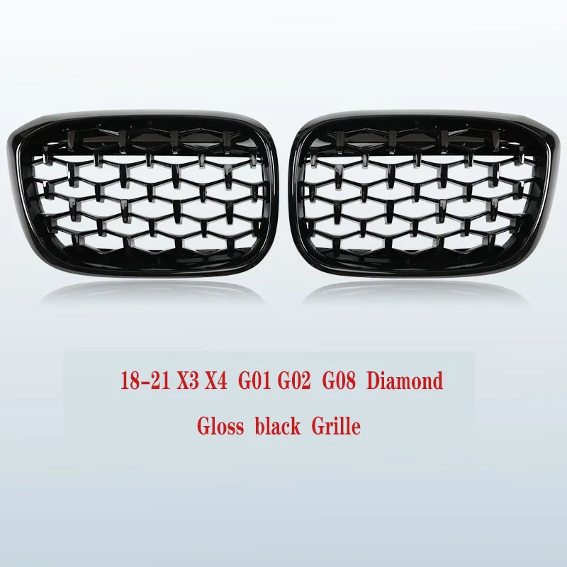 

For BMW X3 X4 Front Center Grille G01 G02 G08 F25 F26 Modified Gloss Matt Diamond Black Obsidian Night Forward Air Grille