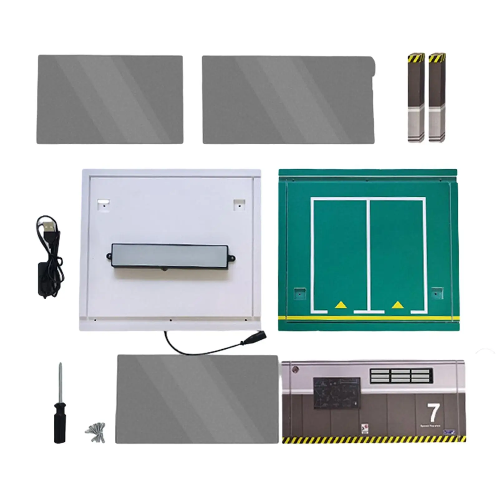 1:32 Scale LED Lighting Garage Model Layout Acrylic Display Case Mini Car Garage for Display Car Home Tabletop Office Decoration 2