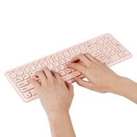 Fashion Wireless Keyboard and Mouse Combo Gamer Silent Keyboards Mouse Set Ultra Thin Office PC Ergonomic Gaming Pink Keypad - Image 4