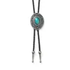 Bolo Tie Adjustable Vintage Sweater Chain Leather High-end Metal Petal Oil Painting Personalized Pendants Necklace Jewelry 5