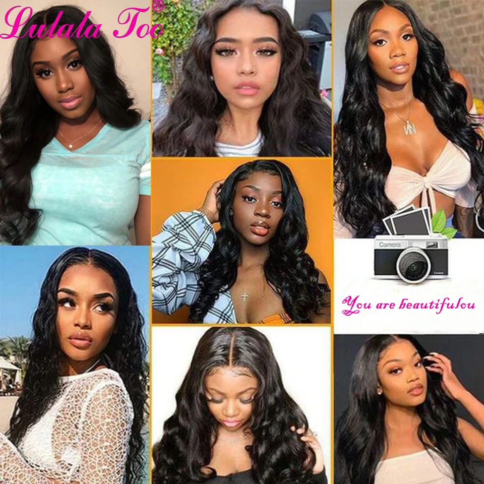 4x4 Lace Closure Wig Body Wave Human Hair Wigs Brazilian 13x4 Lace Front Wigs PrePlucked Remy Hair HD Transparent Lulalatoo