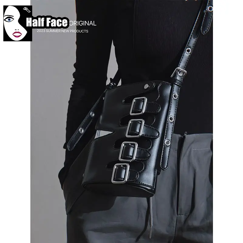 RILGOU Kawaii Harajuku Y2K Estilo Gótico Casual Bloqueo De Color Ajustable Lindo Alas Adorno Calabaza Crossbody Bolso, Naranja