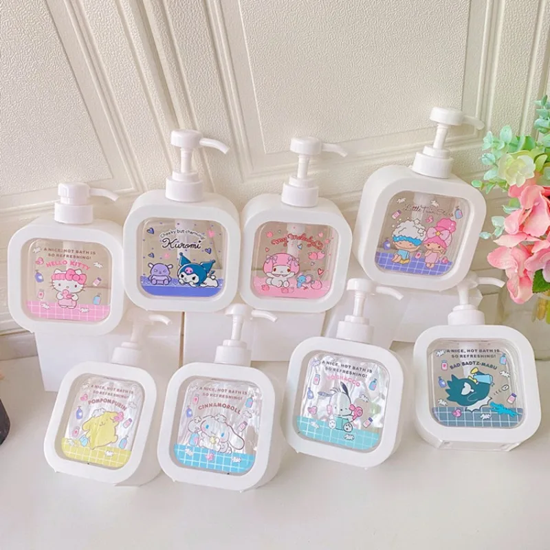 

New Sanrio Anime HelloKitty Split Bottle Cute Kawaii MyMelody Cinnamoroll Kuromi Pochacco Press Type Storage Shampoo Home 300ml