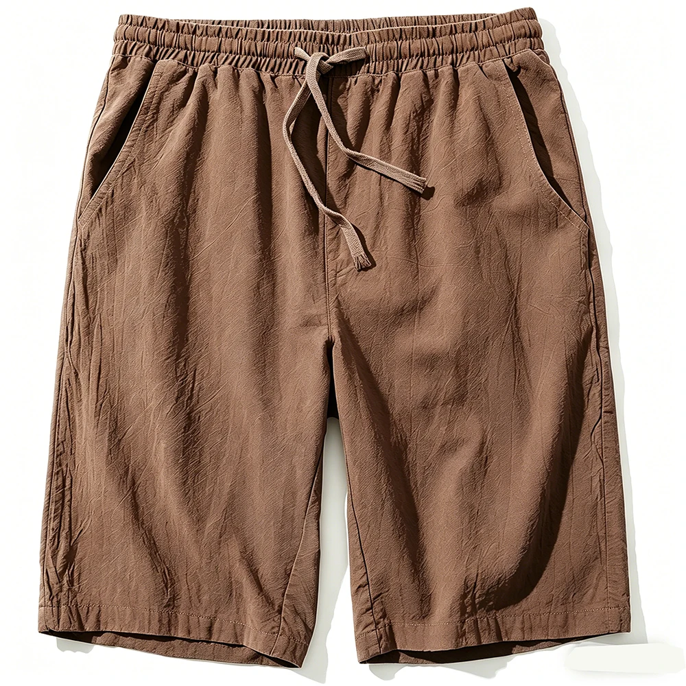 2026 Neue Herren-Shorts aus Baumwolle und Leinen, Lässige Atmungsaktive Strandshorts, Kurze Sweatpants für Urlaub, Fitness und Basketball