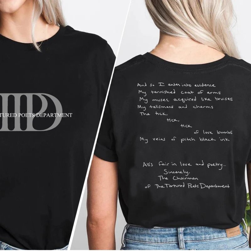 The Tortured Poets Department T-shirts for Women TTPD Printed Tshirt Cotton Short Sleeve Tees Music Concert T Shirt Streetwear 4