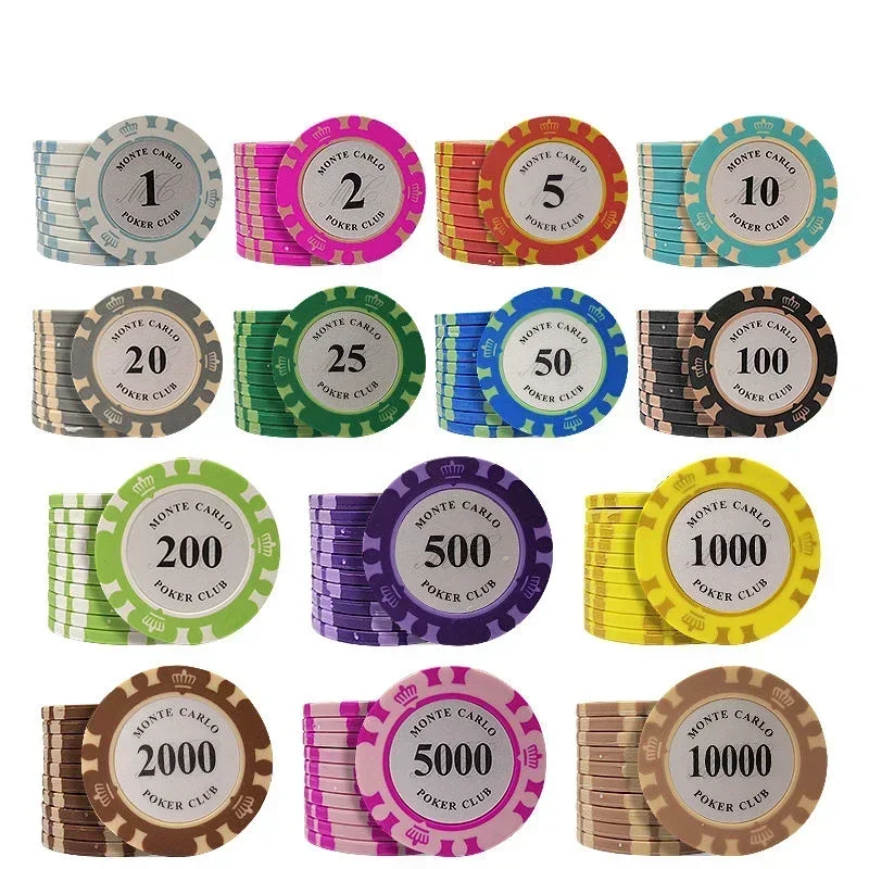 10pcs Metal Entertain Coins Dollar Monte Carlo Chips Poker Club Accessories Clay Poker Chip Set Casino Coins 40x3.3mm poker chips