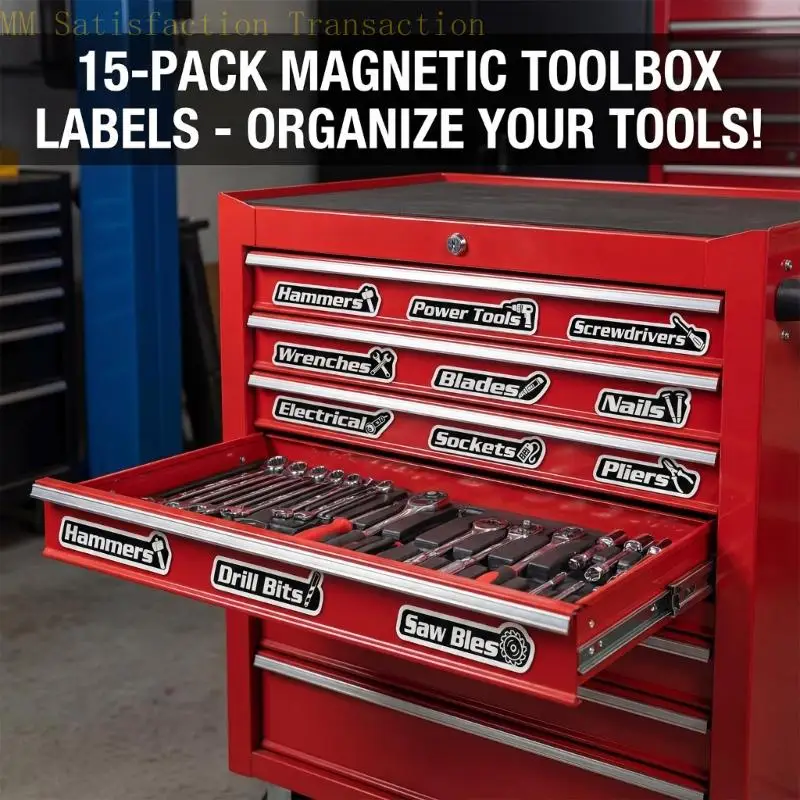 다양한 도구 식별 용도를 위해 여러 금속 표면에 적합한 15개의 자기 배지 정리함이 포함된 AXYB 팩