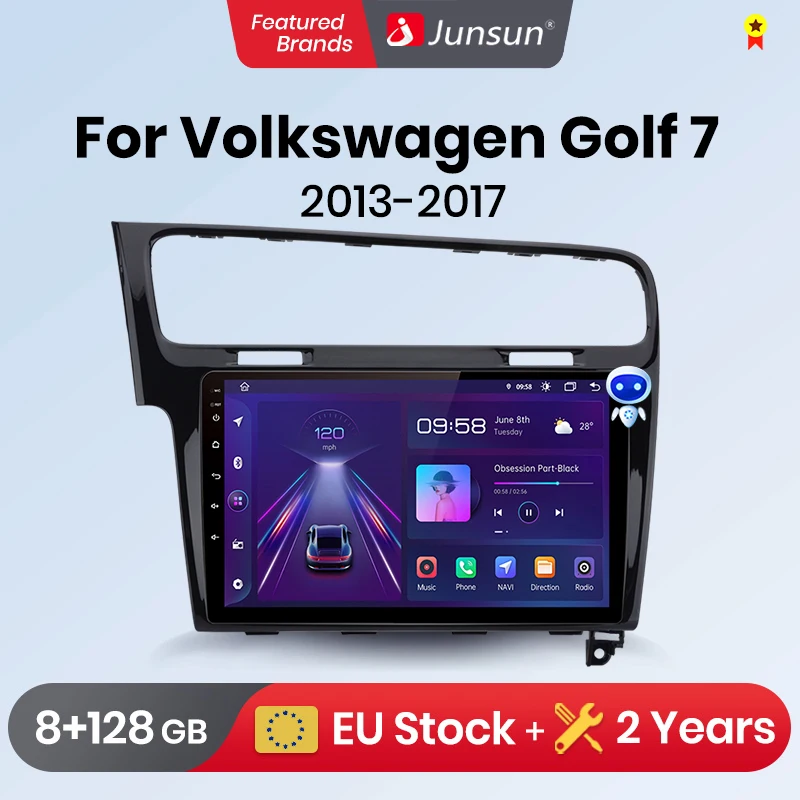 Автомагнитола Junsun V1pro с голосовым ии 2 din Android Радио Для VW Volkswagen Golf 7 2013-2017 Carplay 4G