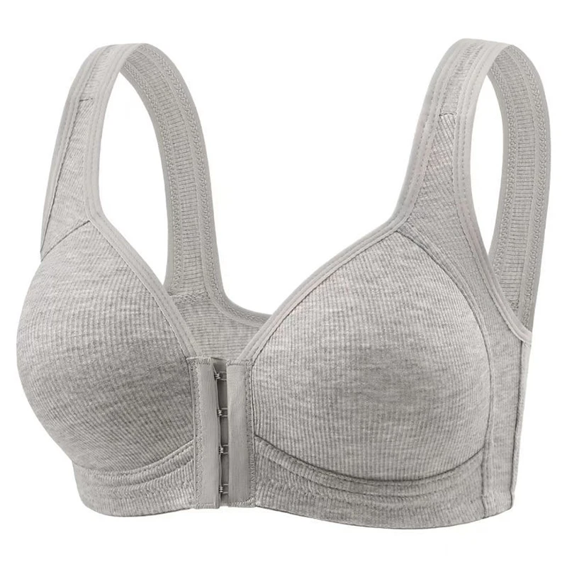 FallSweet Wire-Free Front Closure Bra for Women Seamless Full Coverage Bra Fixed Cups Large Size Comfort Underwear Mom Lingeries