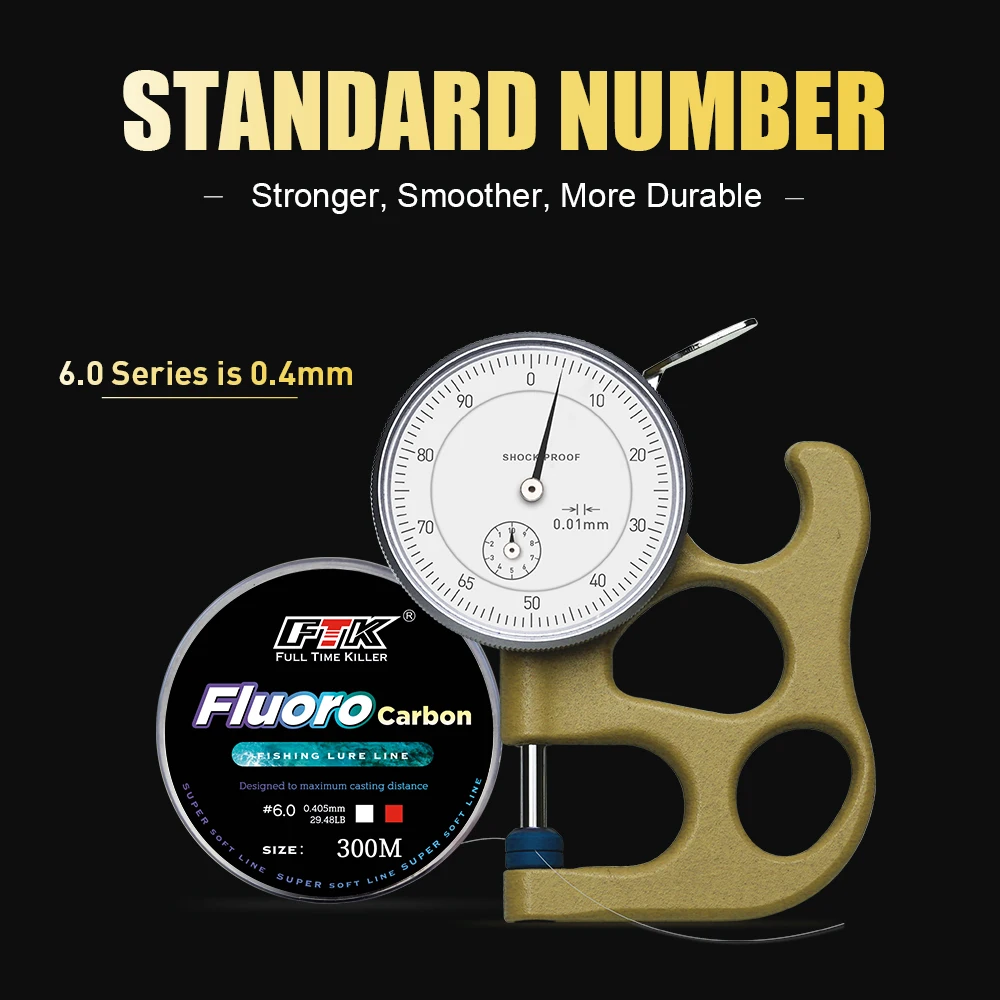 Ligne pêche fluorocarbone FTK 300M-500M - Fil souple 4.13-34.32LB pour leurres et mouches