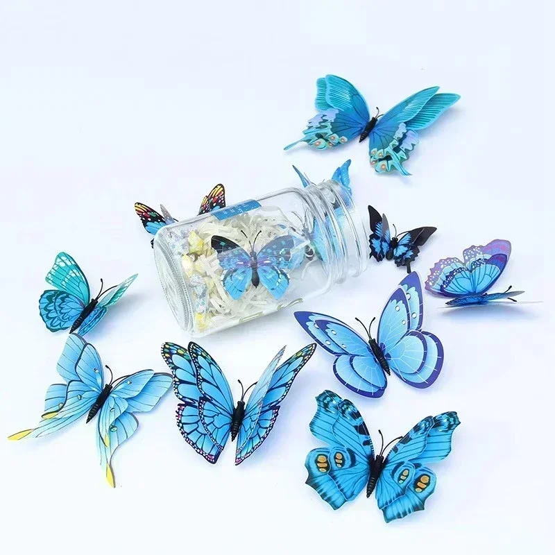 12pcs 3D Butterfly Stickers Decorative Wall Stickers Refrigerator