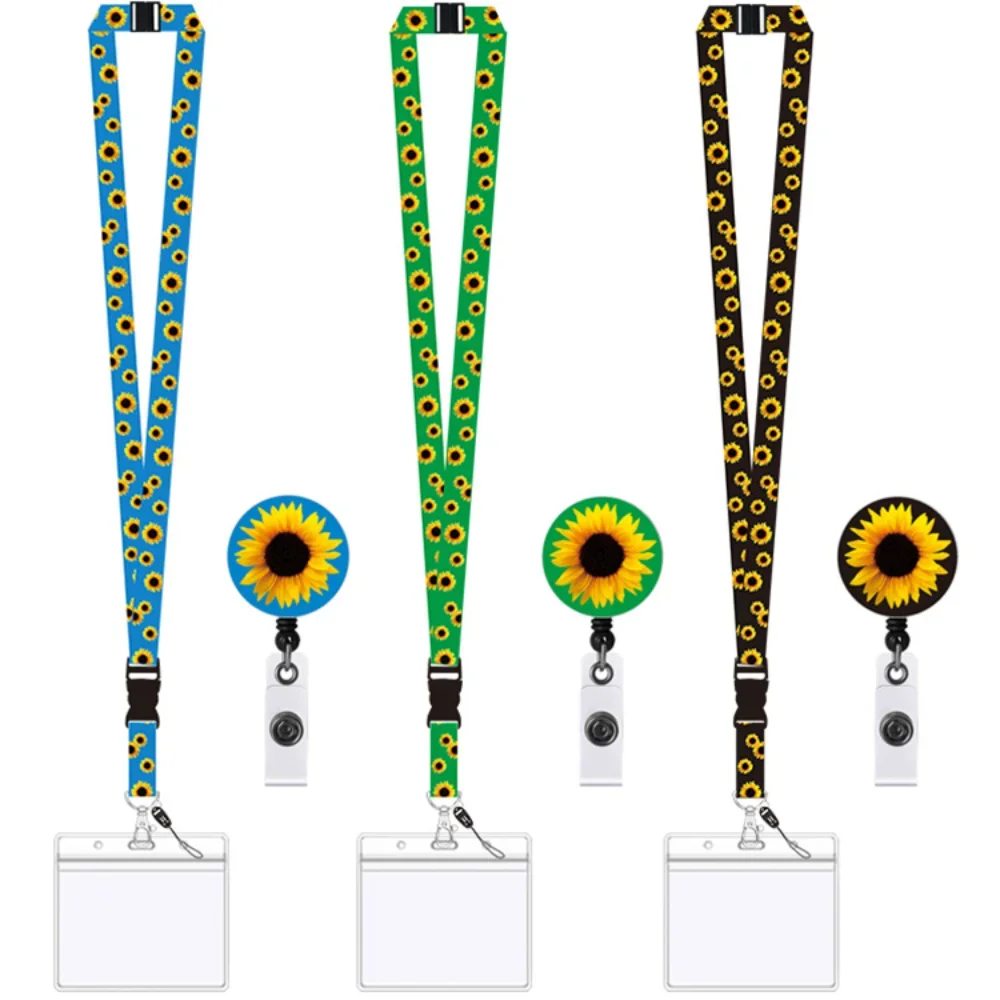 Badge Holder Keychain Car Keychain Sunflower Keychain Keycord Lanyards for Keys ID Card Name Badge Holder Mobile Phone Hang Rope Keyring