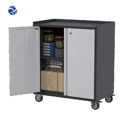 Multi-purpose Storage Cabinet Movable  Metal Furniture Tool Garage Cabinet with 2 Doors