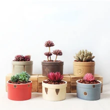 

6PCS /set Ceramic Flower Pot Simple Balcony Decorations Planter Vertical Garden Pots Cute Flowerpot Home Office Desktop Decor