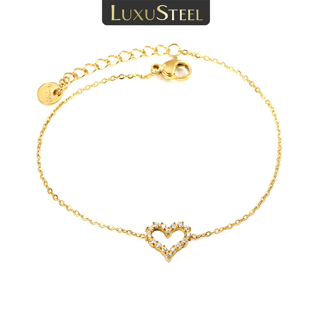Vera Glam Heart Bracelet - 'I Love You' In 100 Languages Projection, Stainless Steel, Adjustable - View #11