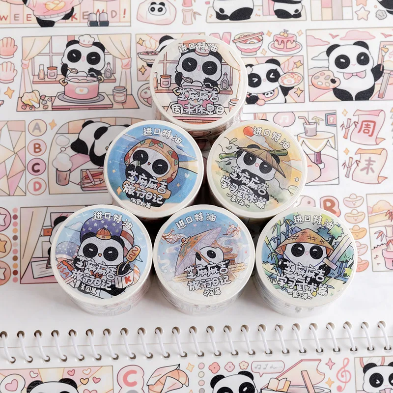 

1pcs/1lot Decorative Adhesive Tapes Black Panda Masking Tapes Scrapbooking DIY Paper Japanese Stickers 6m