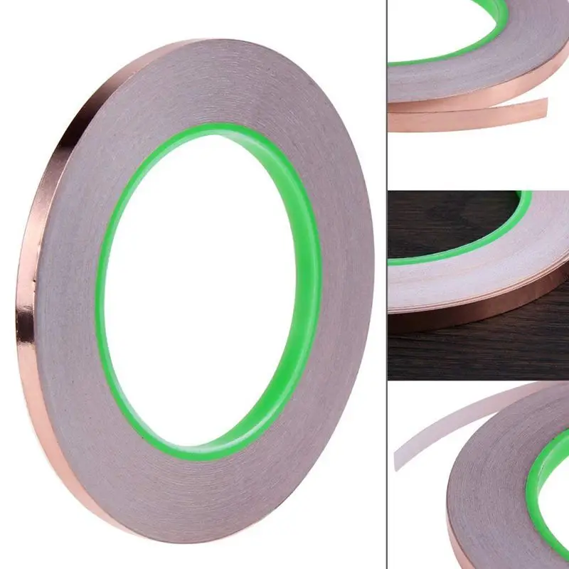 Adhesive Conductive Copper Foil Tape 3/5/6/8/10mm Double Sided Conduct Copper Foil Tapes Length 20M